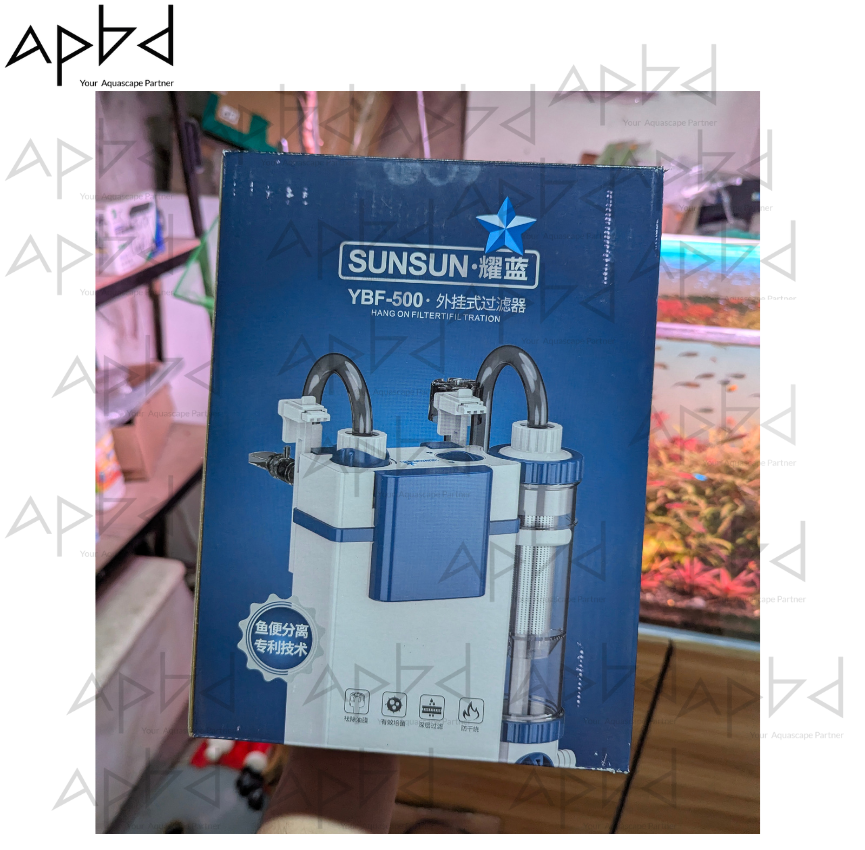 Sunsun YBF-500 3-in-1 Smart External Filter with UV Clarifier | Power: 6W | Output: 500L/H | Built-in 5W UV